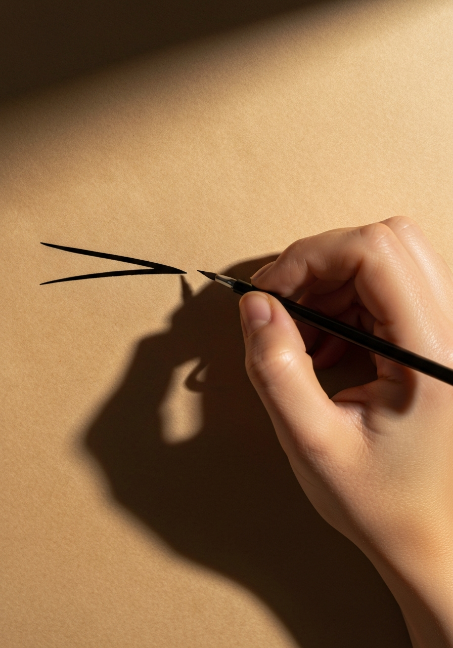 Tracé d'un eye-liner liquide