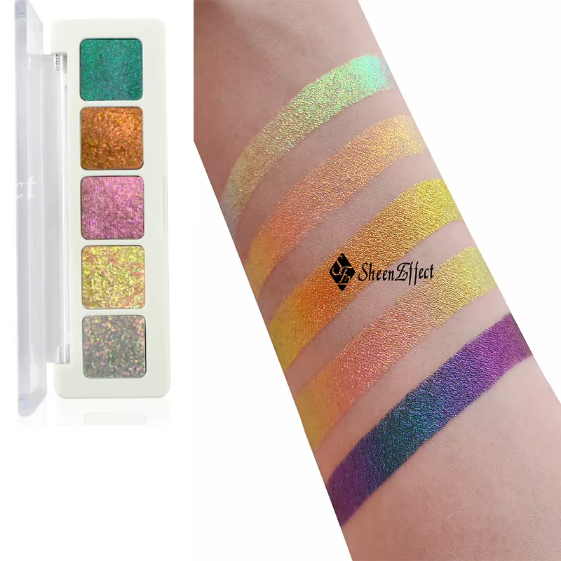 Sheeneffect-Palette de fards à barrage caméléon multichromes, cosmétique, 5 couleurs
