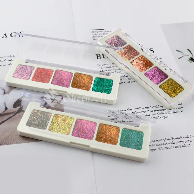Sheeneffect-Palette de fards à barrage caméléon multichromes, cosmétique, 5 couleurs