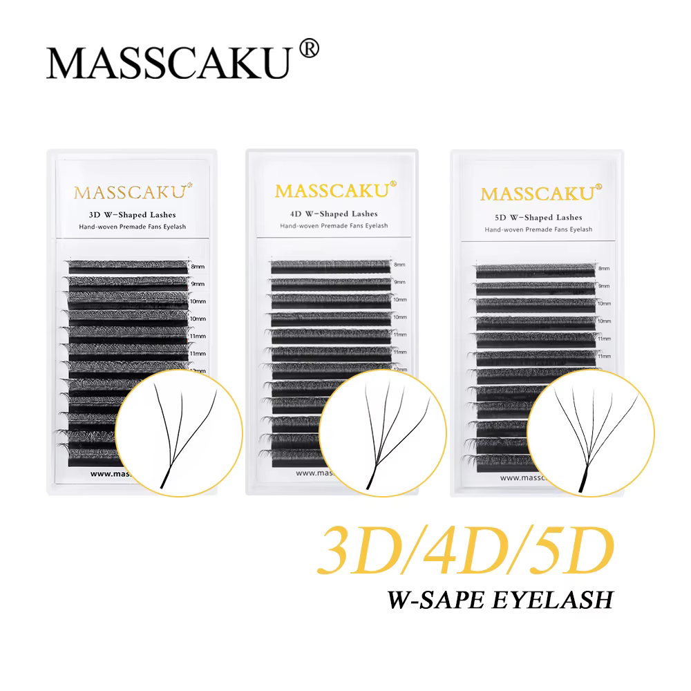 Marque privée Masscaku W Style cils individuels 3D/4D/5D/6D ventilateurs préfabriqués W forme trèfle
