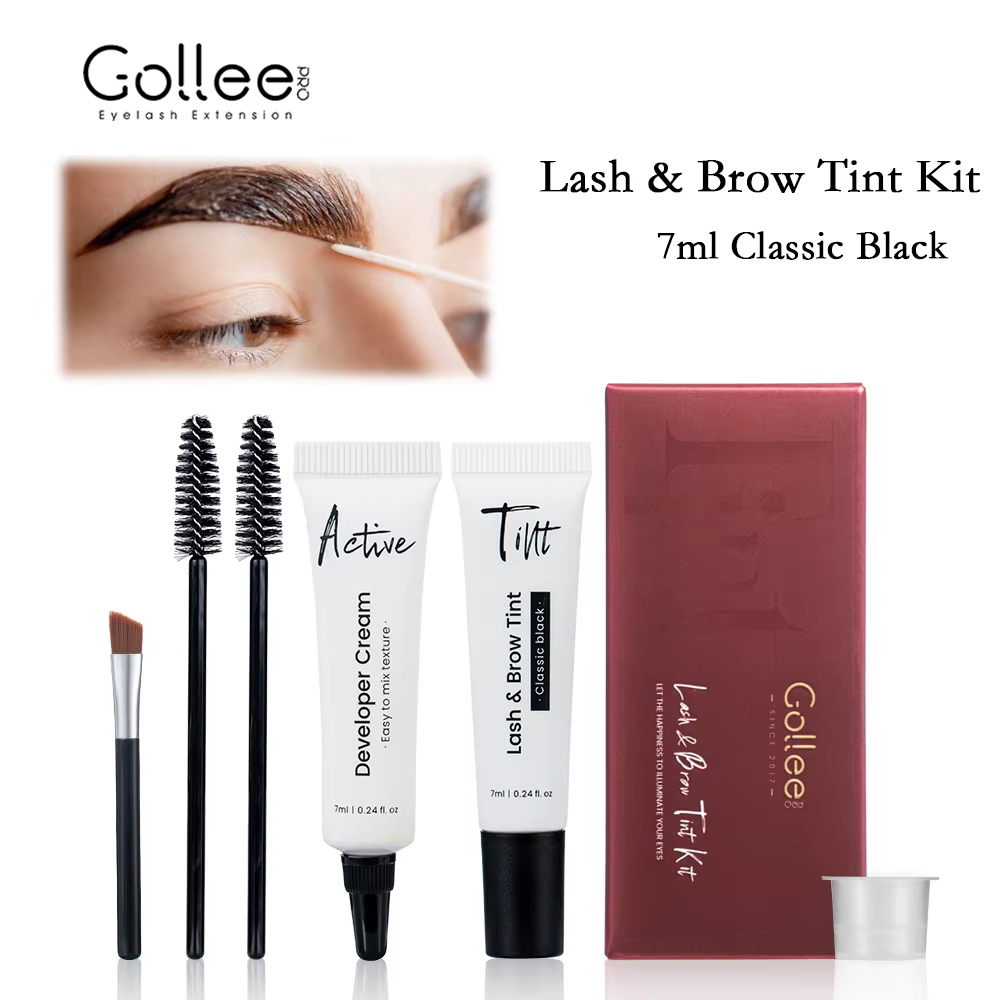 Gollee classique noir naturel cils et sourcils colorant ensemble durable imperméable cils rapide tei