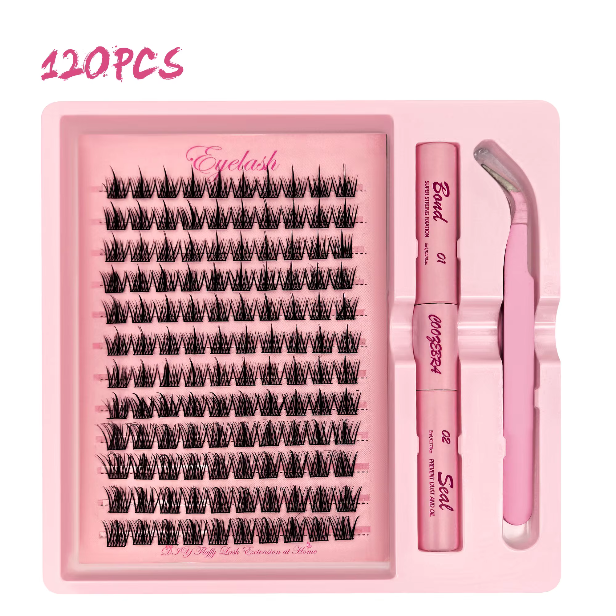 Ensemble de faux cils segmentés en 120 bouquets, avec des cils individuels délicats pour un effet de