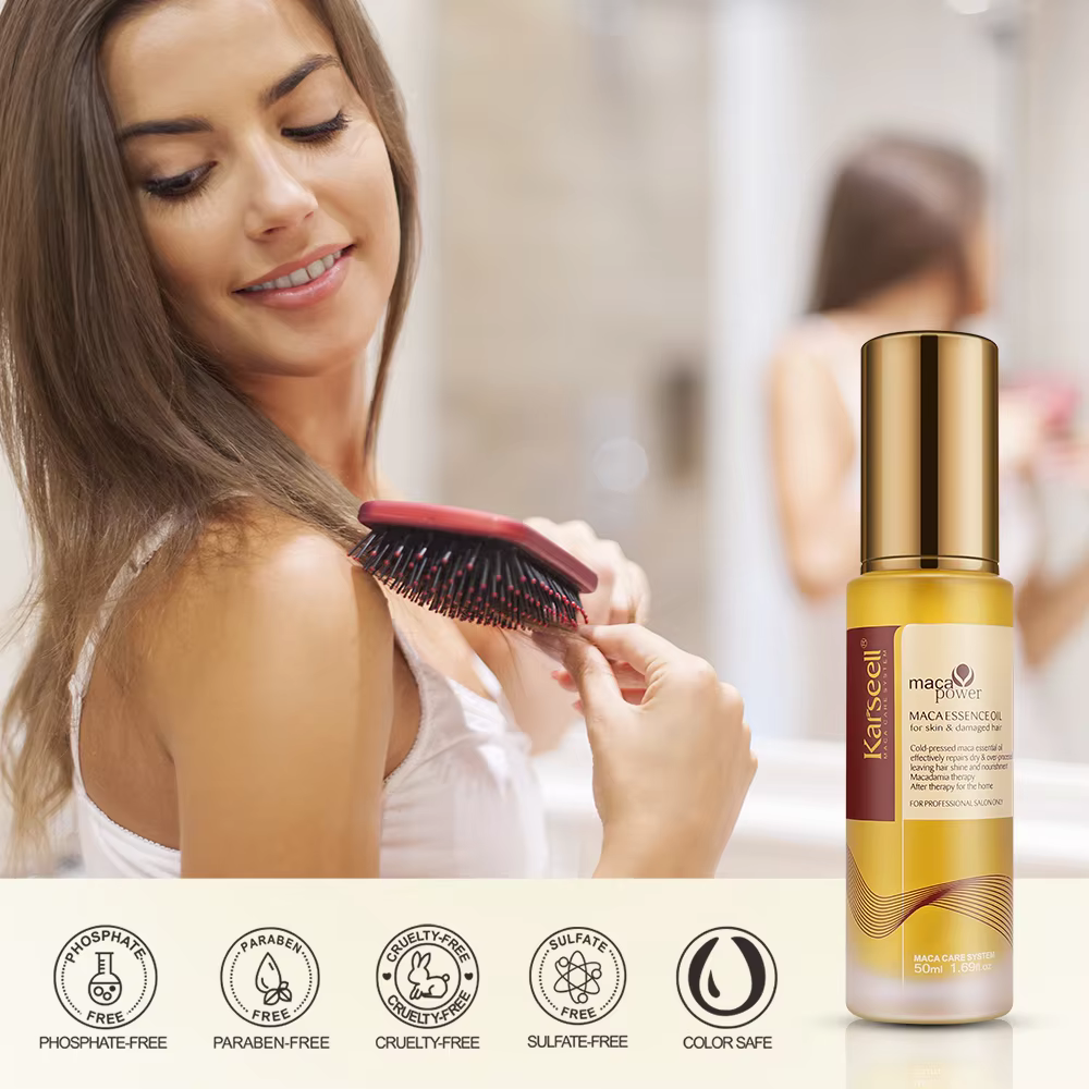 Karseell 1/2 pièces ensemble d'huile d'argan marocaine pour la guérison des cheveux pressé à froid h