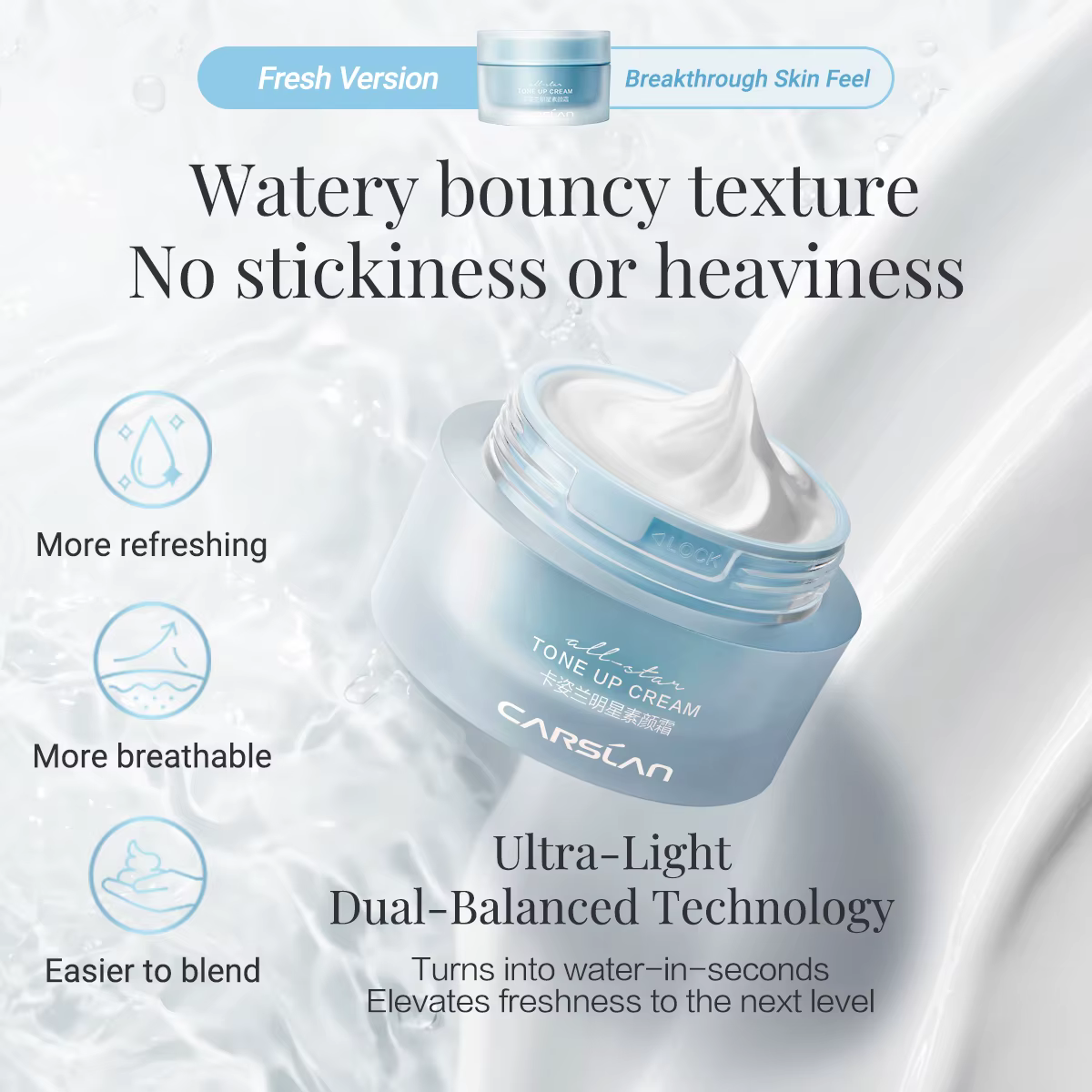 CARSLAN – crème de maquillage toute étoile, fond de teint pour le visage, blanchissante, hydratante,