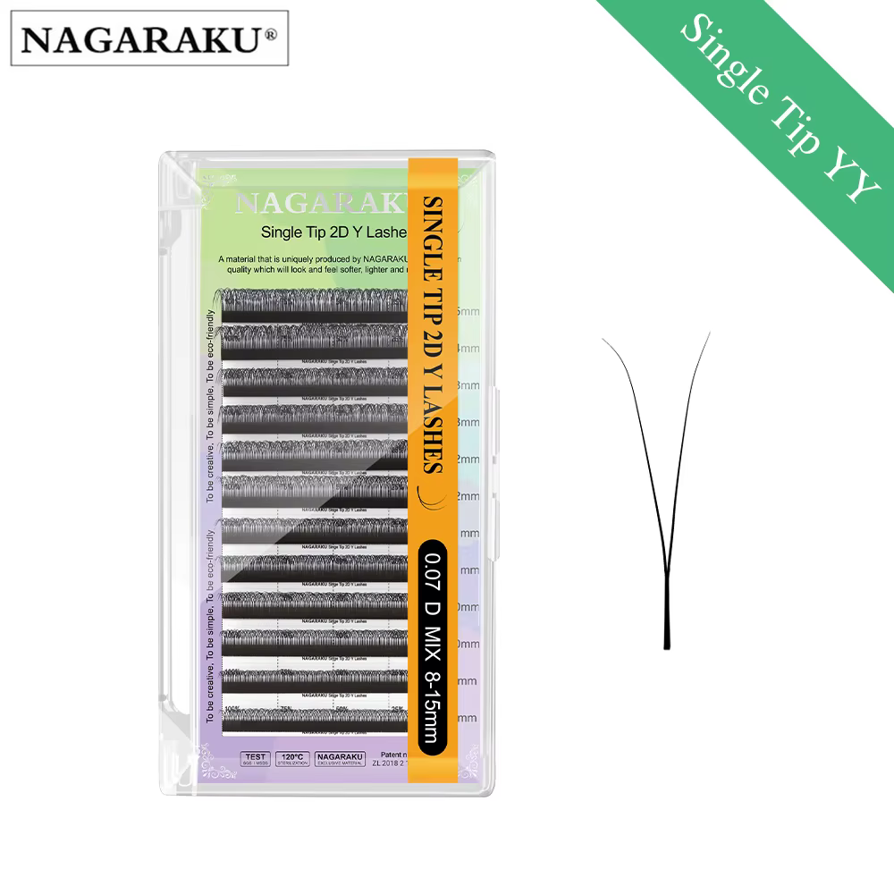 Extensions de cils pré-fabriquées NAGARAKU en forme de V, étroites, 2D 3D 4D 5D W, aspect naturel, d