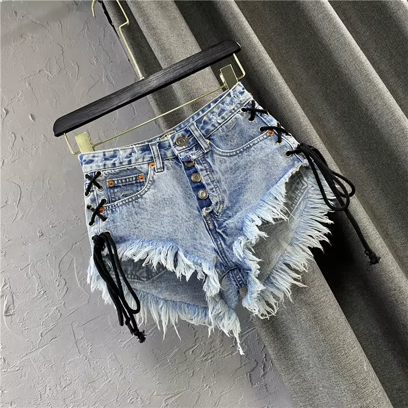 Shorts en jean taille basse pour femme 2026, nouvelle collection, taille haute, simple boutonnage, d