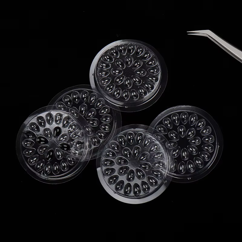 Palette de colle jetable pour extensions de cils, 100 pièces, tampons de colle, support en plastique