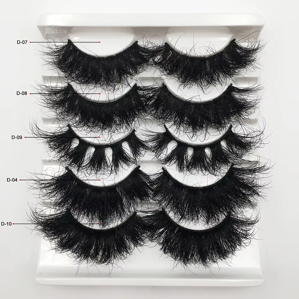 RED SIREN – faux cils en vison pelucheux, épais et longs, avec boîte, pour maquillage, 25mm, 10 à 50