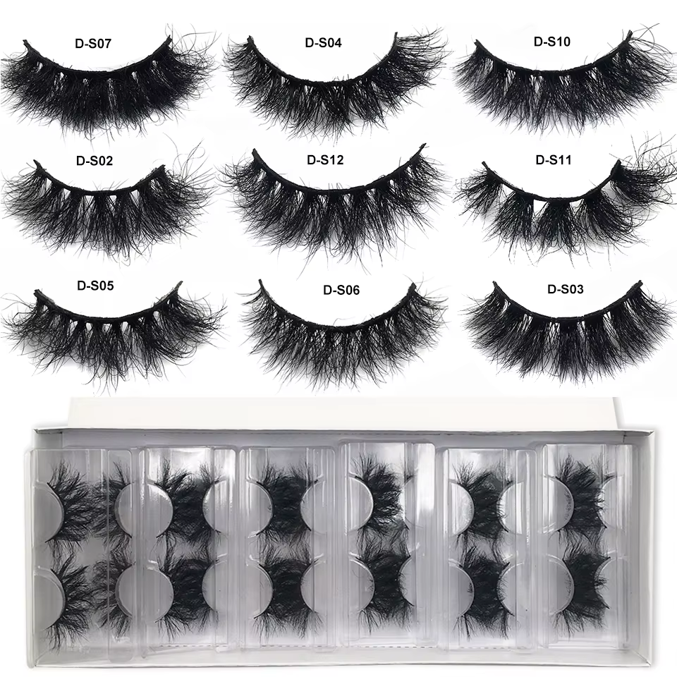 RED SIREN – Faux-cils en vison véritable, 5/10/50 paires, poils naturels, courts et clairsemés, en v
