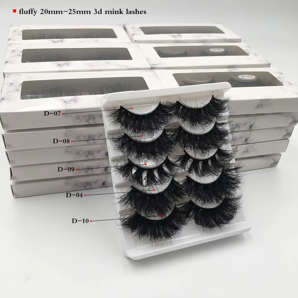 RED SIREN – faux cils en vison pelucheux, épais et longs, avec boîte, pour maquillage, 25mm, 10 à 50
