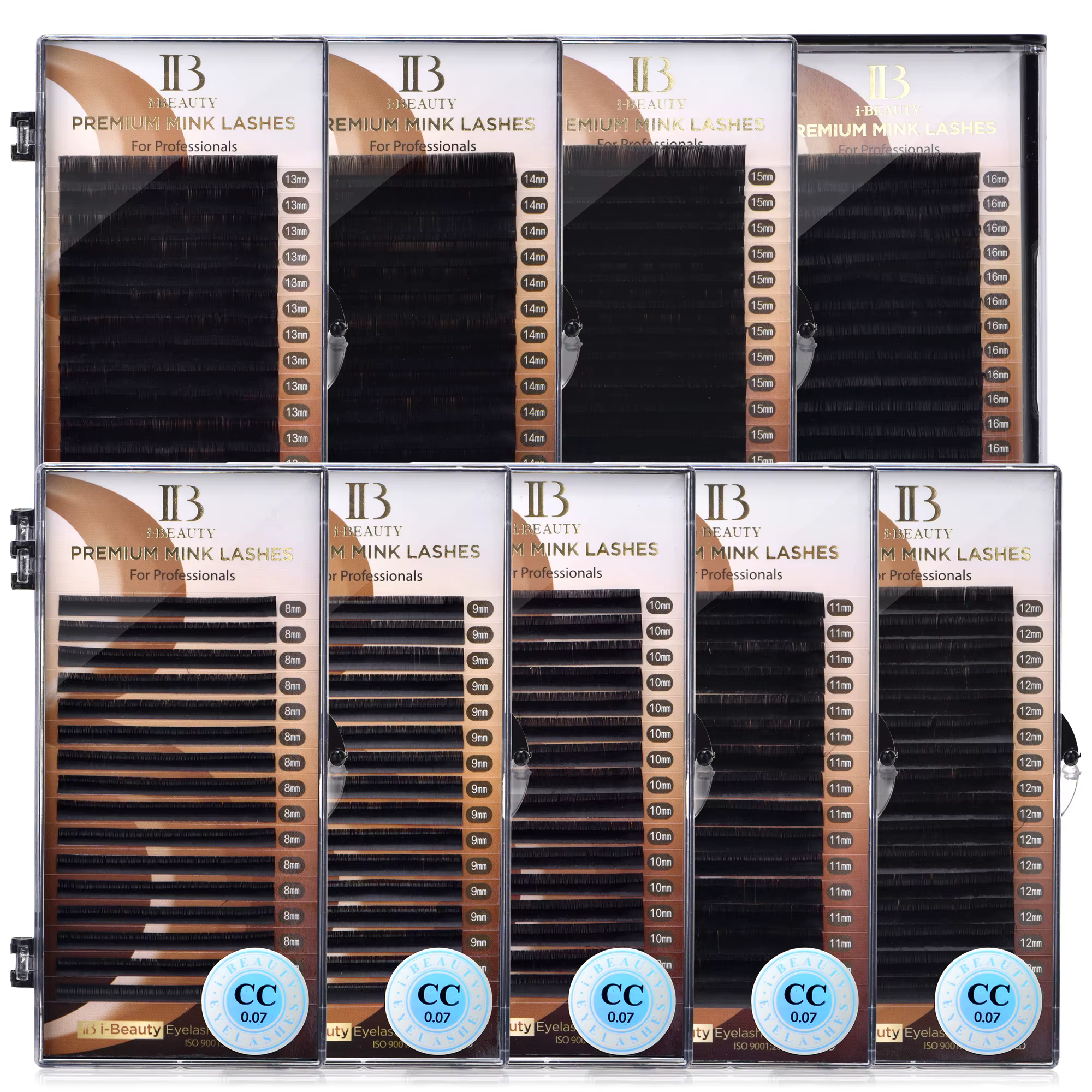 I Beauty Extension de cils Premium vrais cils de vison CC SS D Curl ibeauty Volume cils Origianl IB