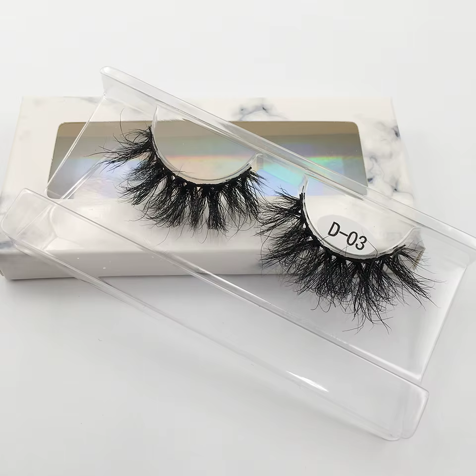 RED SIREN – faux cils en vison pelucheux, épais et longs, avec boîte, pour maquillage, 25mm, 10 à 50