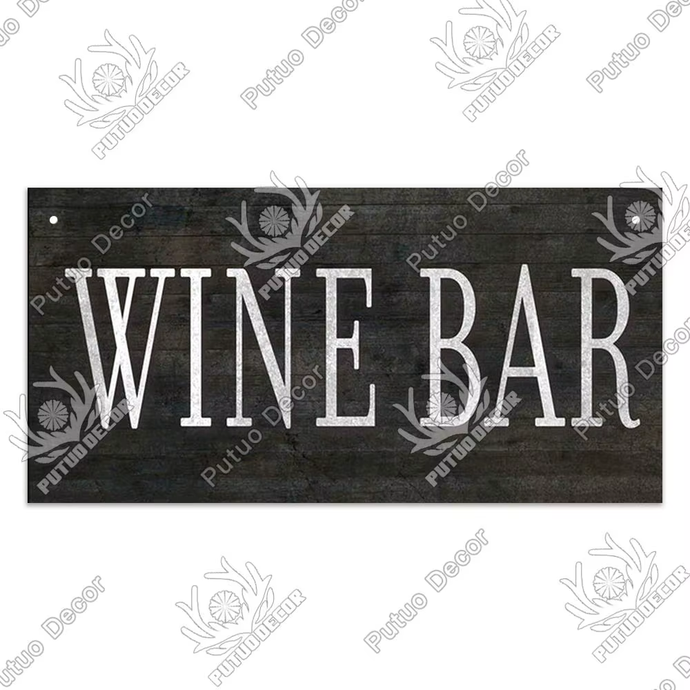 Putuo Decor-Plaque Murale en Bois pour Décoration de Porte, Vin, Bar, Pub, Maison