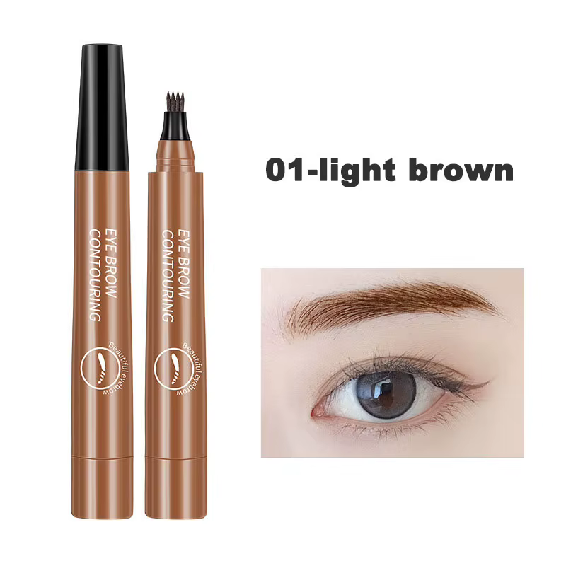 Stylo à sourcils maquillage pour les yeux, étanche, 4 fourchettes, outil de beauté Portable pour fem