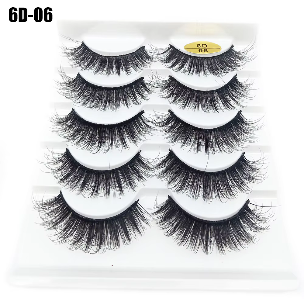 Faux cils en poils de vison naturels faits à la main, outils de maquillage pour les yeux, sans cruau