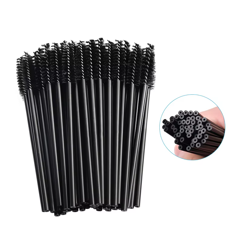 Pinceaux de maquillage jetables en cristal, 50 pièces, brosse à sourcils, poignée en diamant, applic