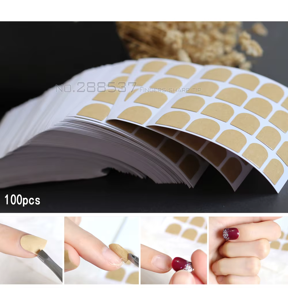 Faux ongles autocollants double face, facile à utiliser, ruban adhésif transparent, 3 pièces, 5 pièc