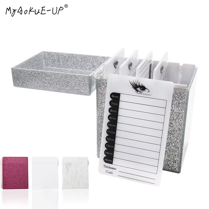 Boîte de Rangement à 5/10 Couches pour Faux-Cils, Palette de Maquillage, Support pour Colle, Outils