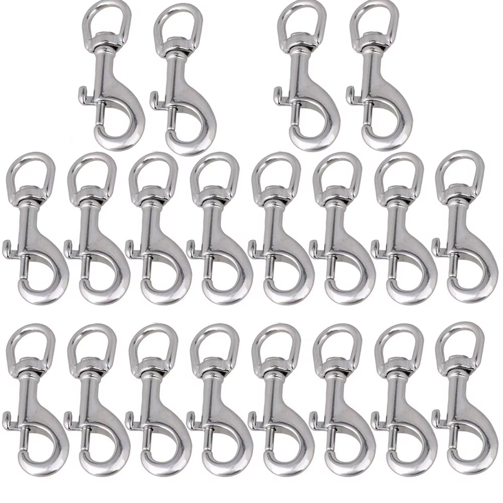 Mousqueton à œil à une extrémité, pinces à 2,2, acier inoxydable 304, porte-clés, laisse de chien, s