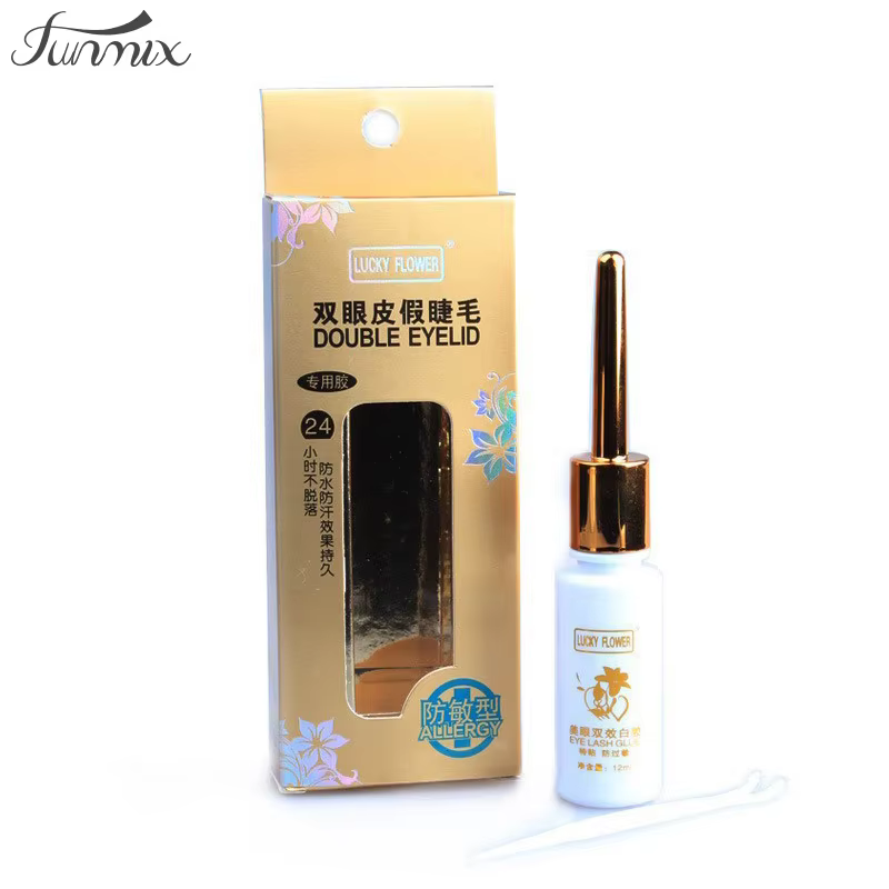 12 ml/bouteille pleine bande faux cils colle Anti-allergie Double paupière colle faux cils adhésif M