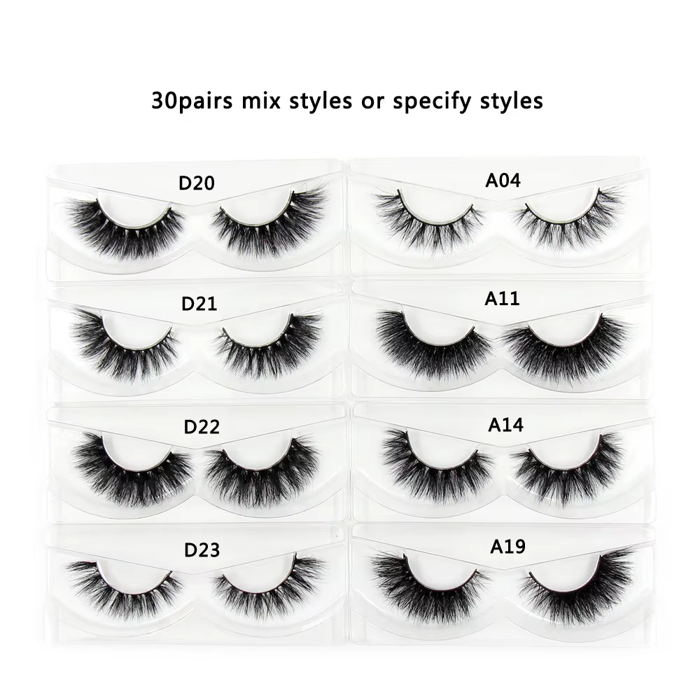Faux cils de vison 3D avec escalade, faits à la main, bande complète, maquillage, moelleux, sans boî