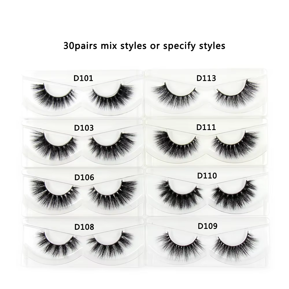 Faux cils de vison 3D avec escalade, faits à la main, bande complète, maquillage, moelleux, sans boî