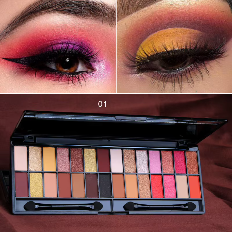 Palette de fards à paupières nus, 28 couleurs, imperméable, brosse de maquillage durable, cosmétique