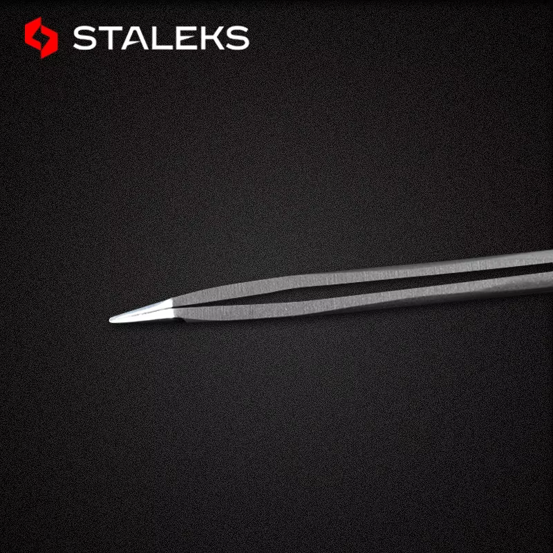 STALEKS Pro – pincettes droites et incurvées en acier inoxydable de haute précision, série TE, outil