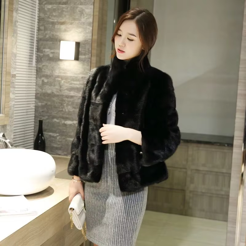 Manteau en fourrure de vison véritable pour femmes, 100% naturel, luxe, véritable fourrure de vison,
