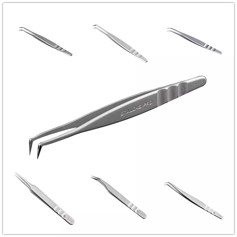 STALEKS Pro – pincettes droites et incurvées en acier inoxydable de haute précision, série TE, outil