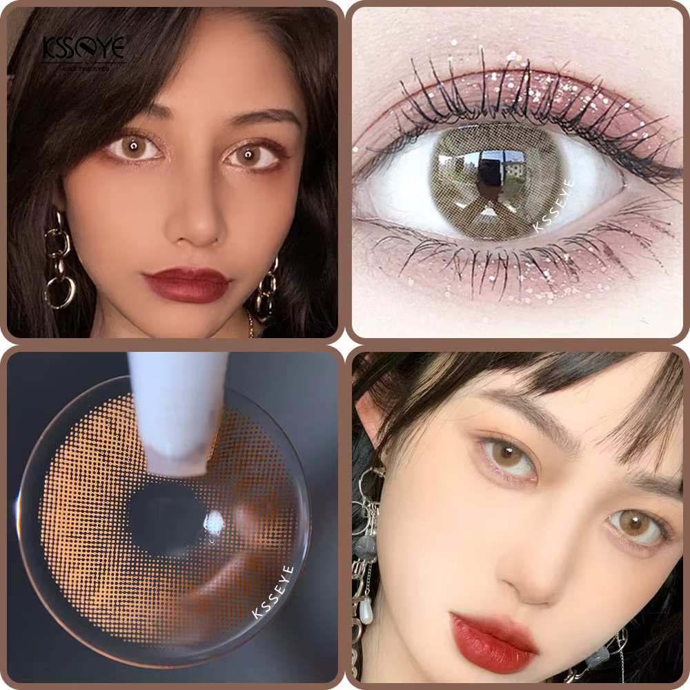 KSSEYE vision – lentilles de Contact de couleur mûre, magnifiques lentilles pour agrandir les yeux, 