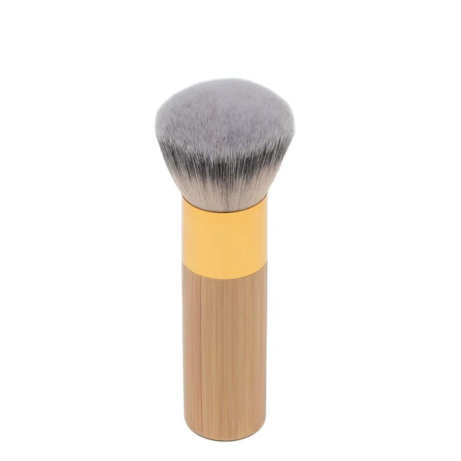 1 pièce # 3 pinceaux de maquillage à Base de poudre, manche en bambou, multifonctionnel, pour fond d