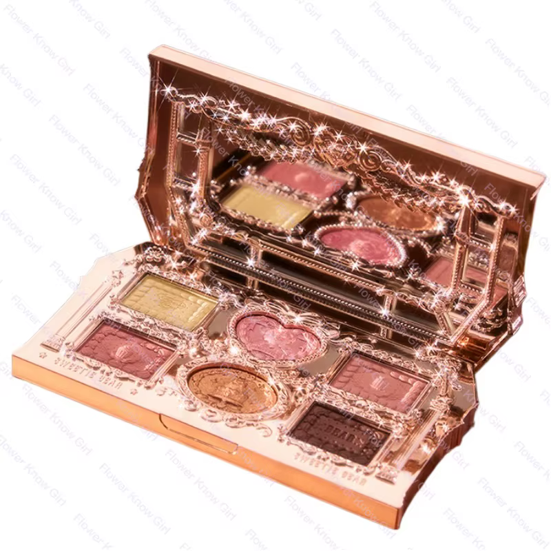 Flower Knows The Sweetie Bear Collection Palette de fards à paupières 6 couleurs paillettes mat bron