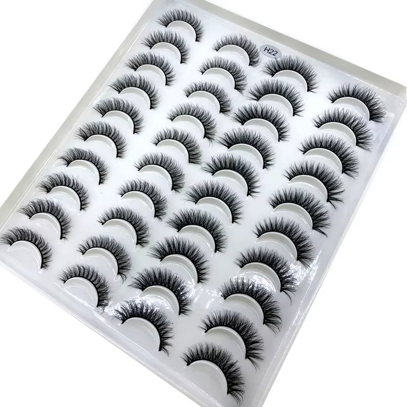 Faux-cils 3D en faux vison, 20 paires, naturels, dramatiques, moelleux, doux, contaminants, volume c