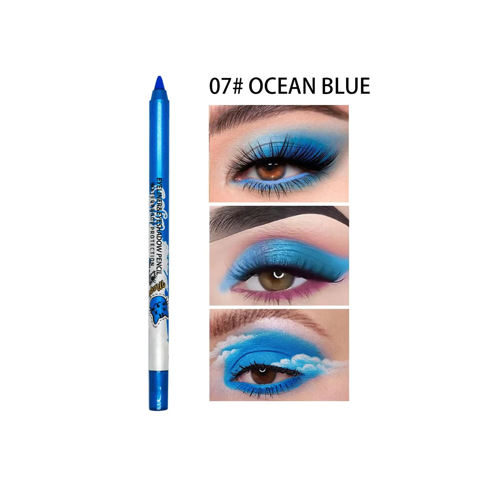 Crayon Eyeliner à séchage rapide coloré, stylo Eye Liner longue durée, étanche, pas de floraison, bl