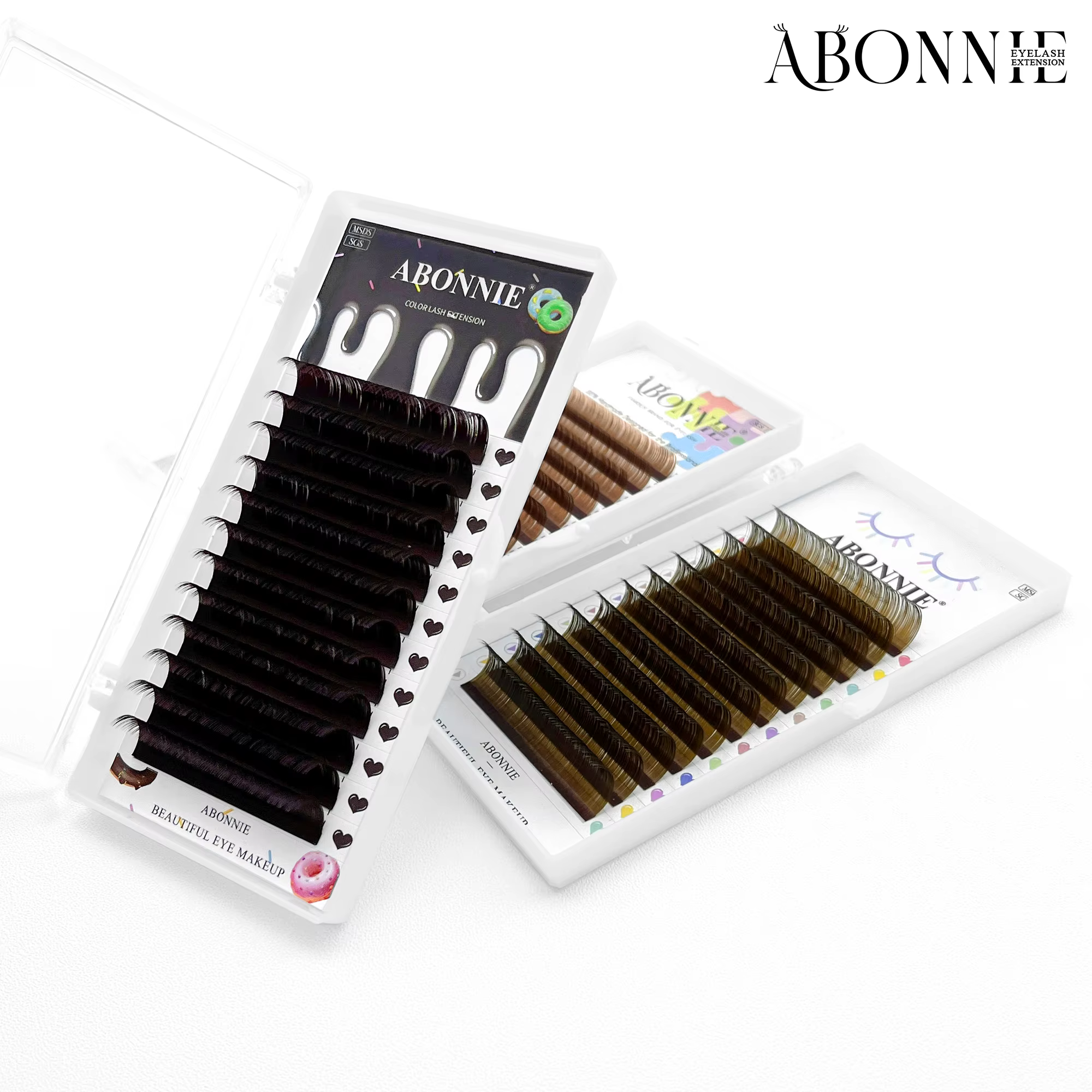 ABONNIE C CC D Curl Extensions de cils marron naturel cachemire doux classique brun foncé Extensions