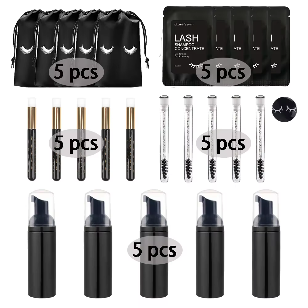50/25 pièces dissolvant d'extension de cils avec ensemble de brosses à Mousse nettoyage des cils net