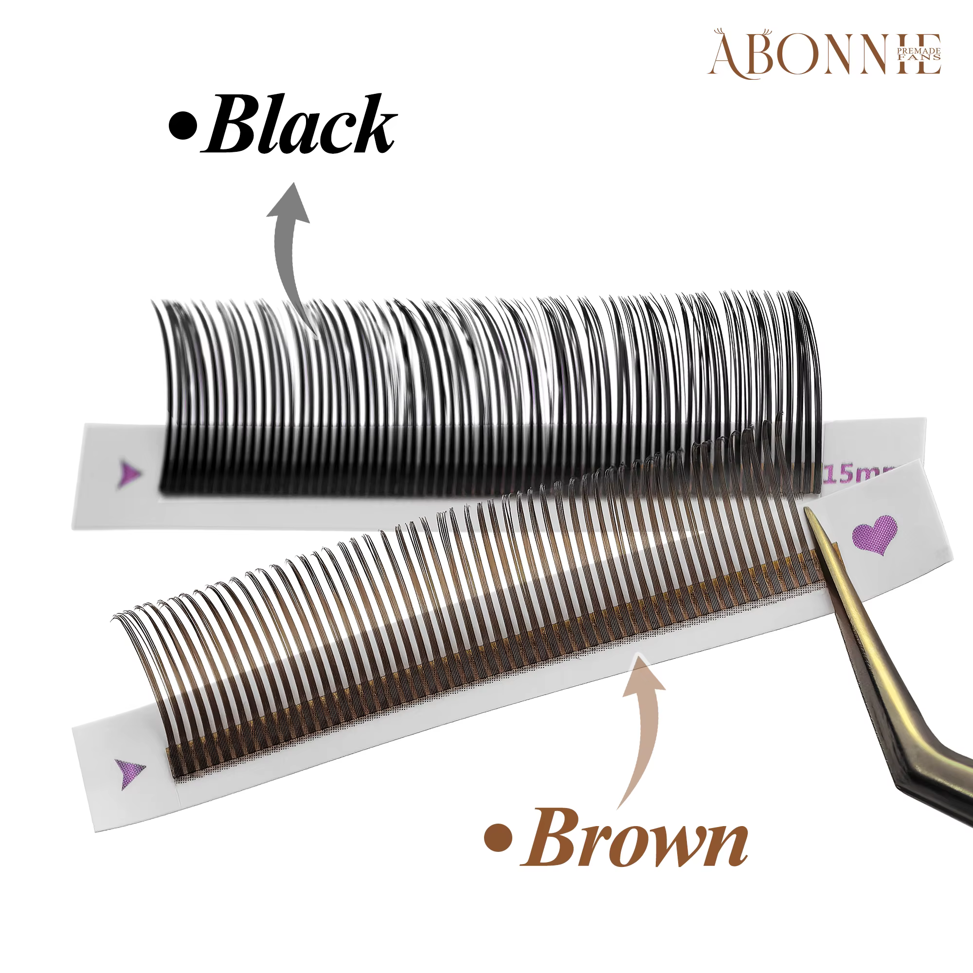 Abonnie 5D fleur humide cils Extensions cils individuels brun Volume doux 5D floraison fée faux faci