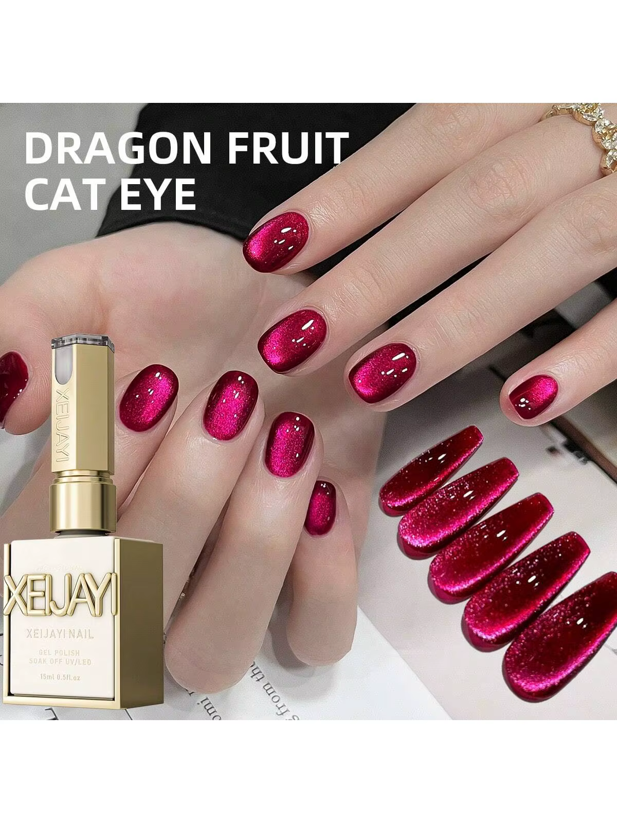 2025 Gel pour les yeux de chat Dragon Fruit - Vernis magnétique ultra lumineux avec effet diamant sc