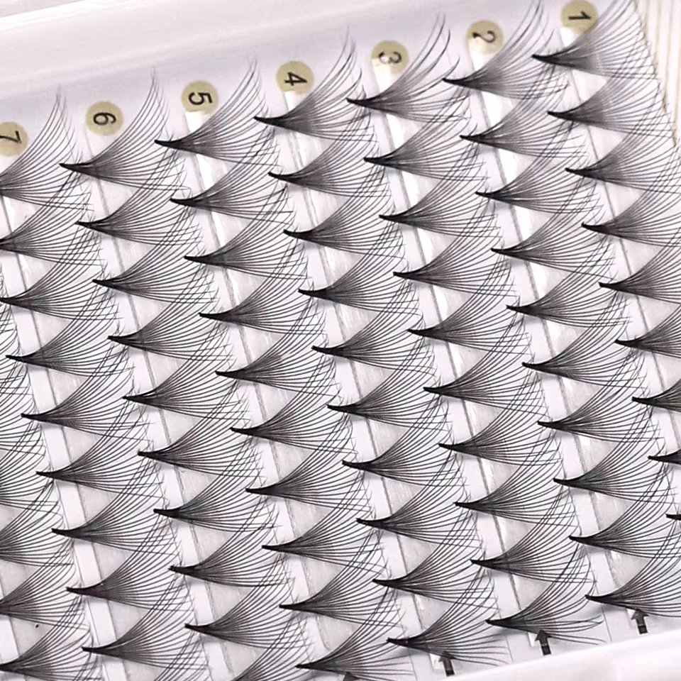 AGUUD-Extensions de cils préfabriquées, 10 plateaux/lot, volume russe, super éventails, aiguille, ti