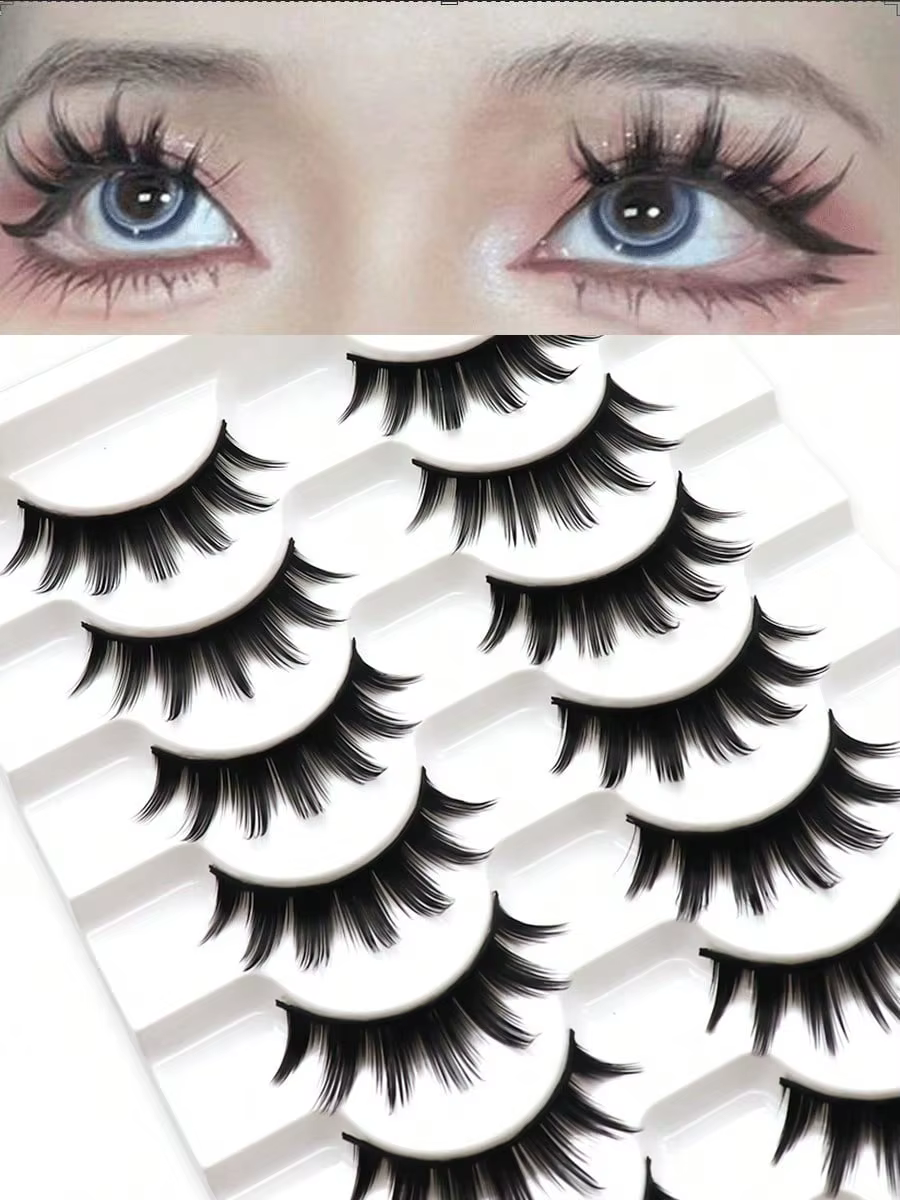 10 paires de faux cils Anime/Manga, cils yeux de démon mignons pour Cosplay pour agrandir les yeux