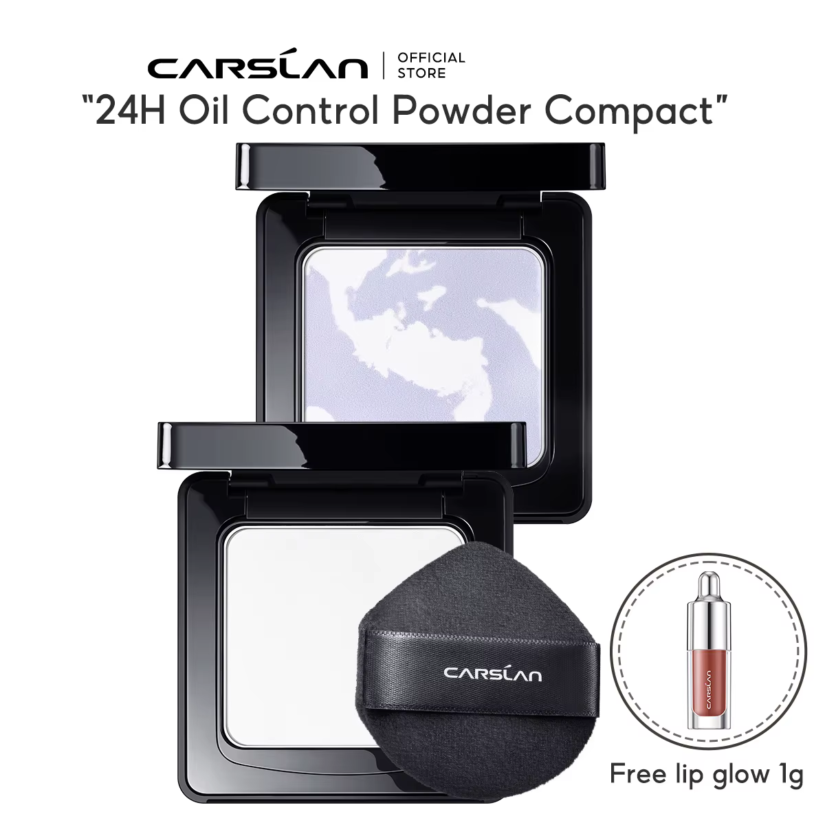 CARSLAN rester mat visage pressé poudre compacte 24H longue durée contrôle de l'huile translucide po