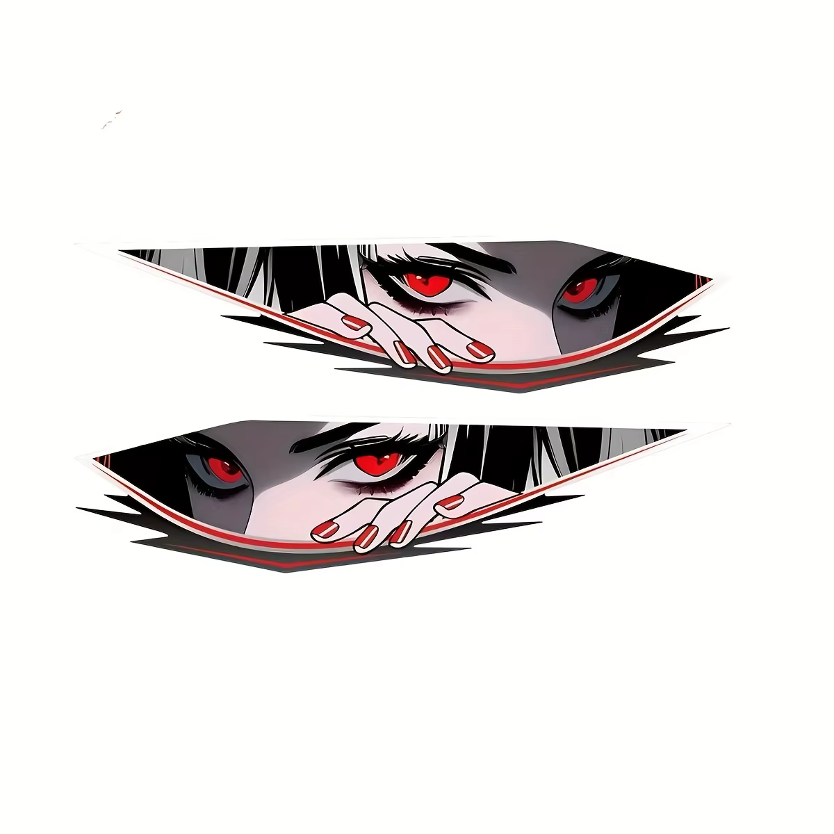 Autocollants anime yeux collants, 2 pièces, pour casque de voiture, ordinateur portable, décoration 