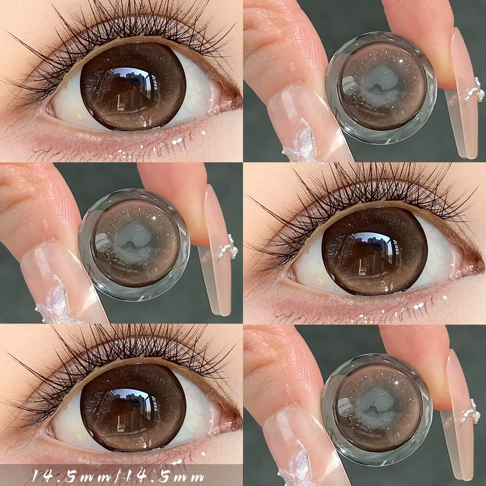OVOLOOK - Lot de 2 paires de lentilles de contact colorées pour les yeux, beauté naturelle, pour myo