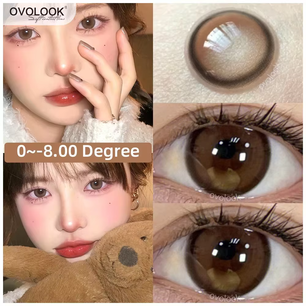 OVOLOOK-1 paire (2 pièces) lentilles de Contact marron naturel pour les yeux lentilles de vue coloré