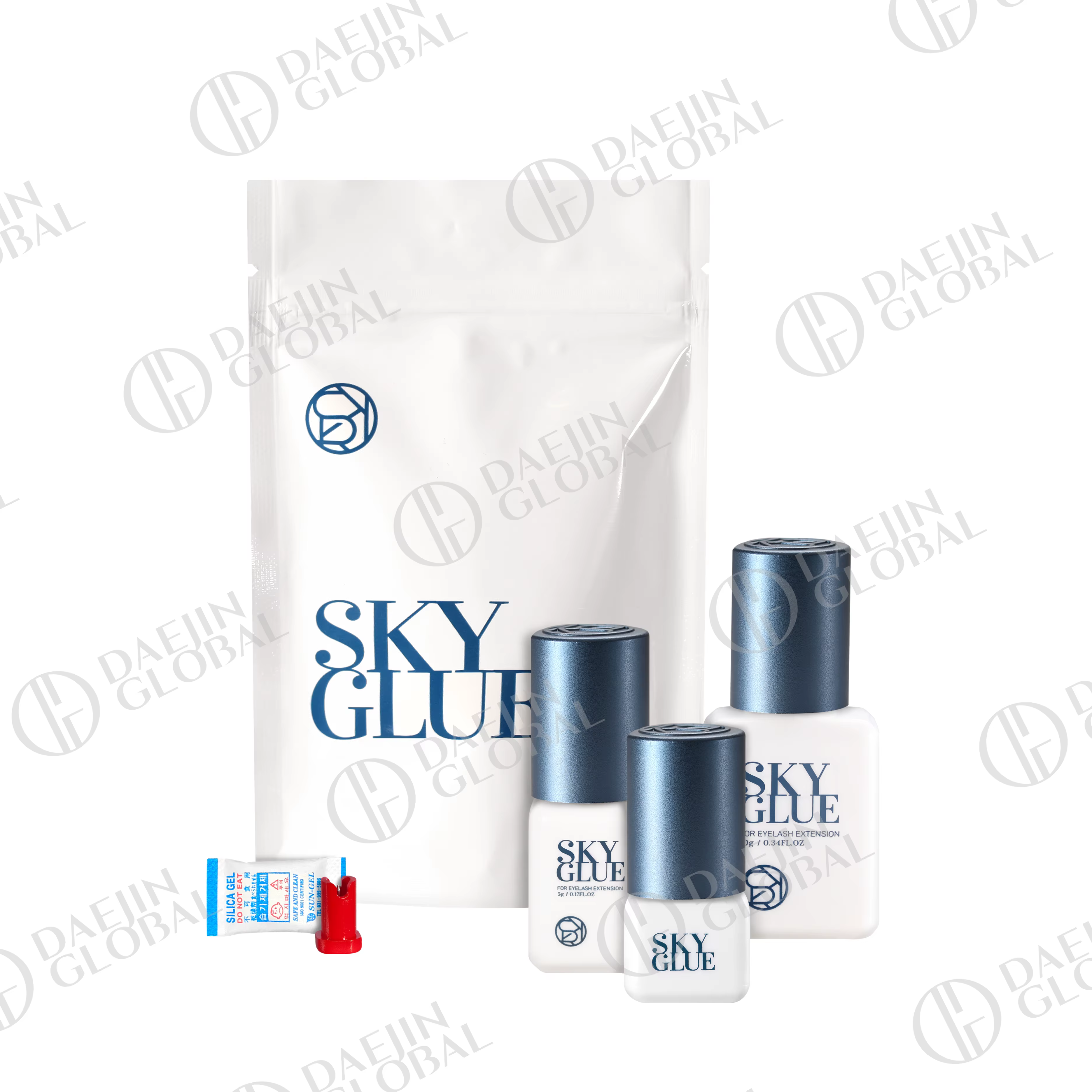 Extensions de cils coréennes originales, 10 bouteilles/lot, colle ciel avec capuchon rouge, temps de