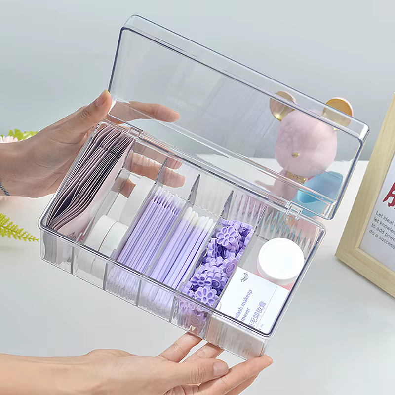 Boîte de rangement de grande capacité pour outils de maquillage, étui à pince à épiler pour extensio
