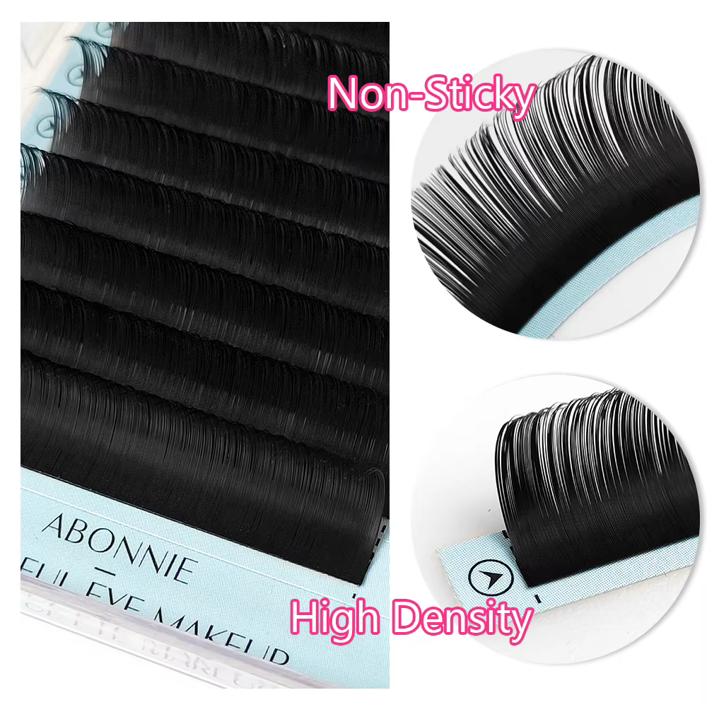 Abonnie LJ Curl Cashmere Extensions de cils classiques LB curl Cils moelleux Noir mat
