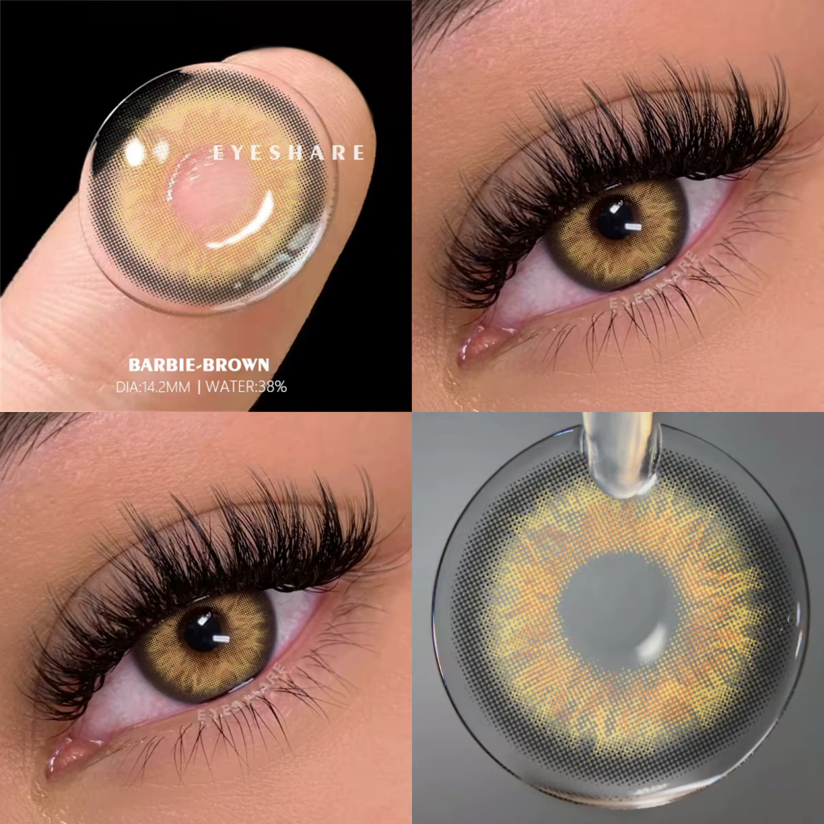 EYESHARE-Lentilles de Contact Colorées pour Myopie, Résistantes à la Mode, Grises, Brunes, pour les