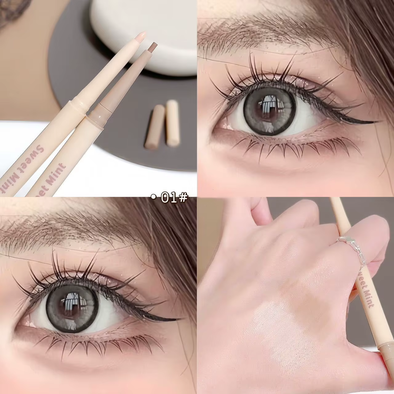 Crayon Eyeliner Double Pointe 2-en-1 : Illuminateur et Bronzer pour les Yeux, Imperméable et Longue